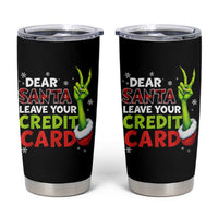 Funny Christmas Tumbler Cup Dear Santa Leave Your Credit Card Red Plaid Pajamas - Wonder Print Shop