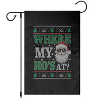 Where's My Ho At Matching Ugly Christmas Garden Flag Santa Funny Couples - Wonder Print Shop