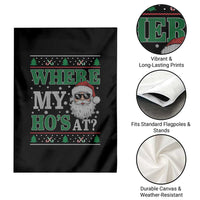 Where's My Ho At Matching Ugly Christmas Garden Flag Santa Funny Couples - Wonder Print Shop