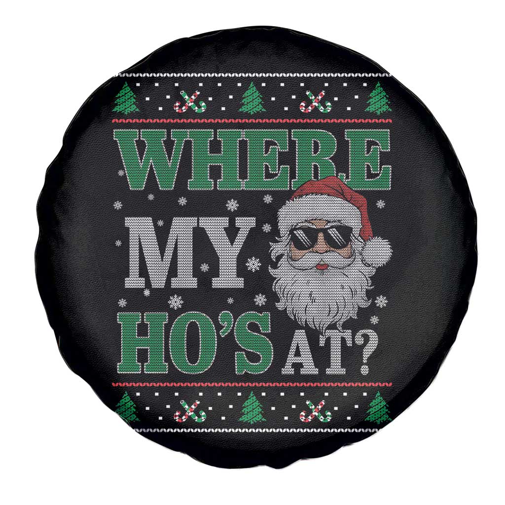 Where's My Ho At Matching Ugly Christmas Spare Tire Cover Santa Funny Couples - Wonder Print Shop