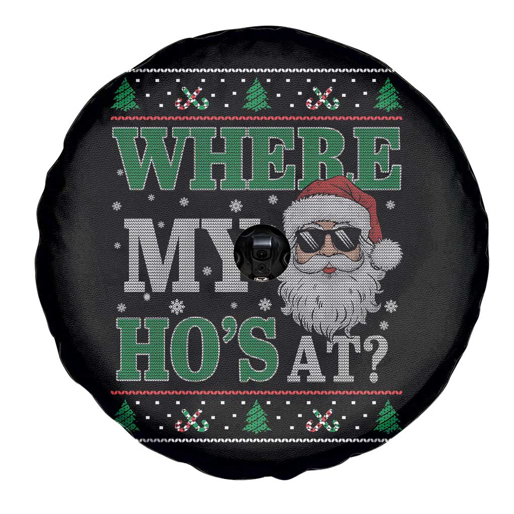 Where's My Ho At Matching Ugly Christmas Spare Tire Cover Santa Funny Couples - Wonder Print Shop