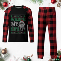 Where's My Ho At Matching Ugly Christmas Plaid Pajama Set Santa Funny Couples - Wonder Print Shop