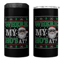 Where's My Ho At Matching Ugly Christmas 4 in 1 Can Cooler Tumbler Santa Funny Couples - Wonder Print Shop