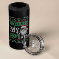 Where's My Ho At Matching Ugly Christmas 4 in 1 Can Cooler Tumbler Santa Funny Couples - Wonder Print Shop