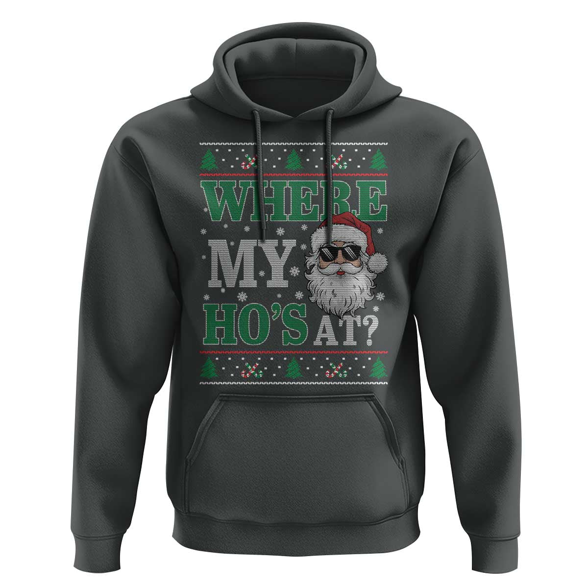 Where's My Ho At Matching Ugly Christmas Hoodie Santa Funny Couples - Wonder Print Shop
