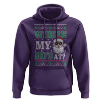 Where's My Ho At Matching Ugly Christmas Hoodie Santa Funny Couples - Wonder Print Shop