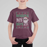Where's My Ho At Matching Ugly Christmas T Shirt For Kid Santa Funny Couples - Wonder Print Shop
