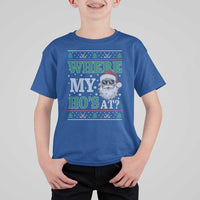 Where's My Ho At Matching Ugly Christmas T Shirt For Kid Santa Funny Couples - Wonder Print Shop