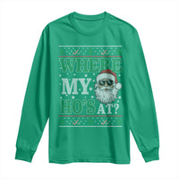 Where's My Ho At Matching Ugly Christmas Long Sleeve Shirt Santa Funny Couples - Wonder Print Shop