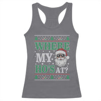 Where's My Ho At Matching Ugly Christmas Racerback Tank Top Santa Funny Couples - Wonder Print Shop