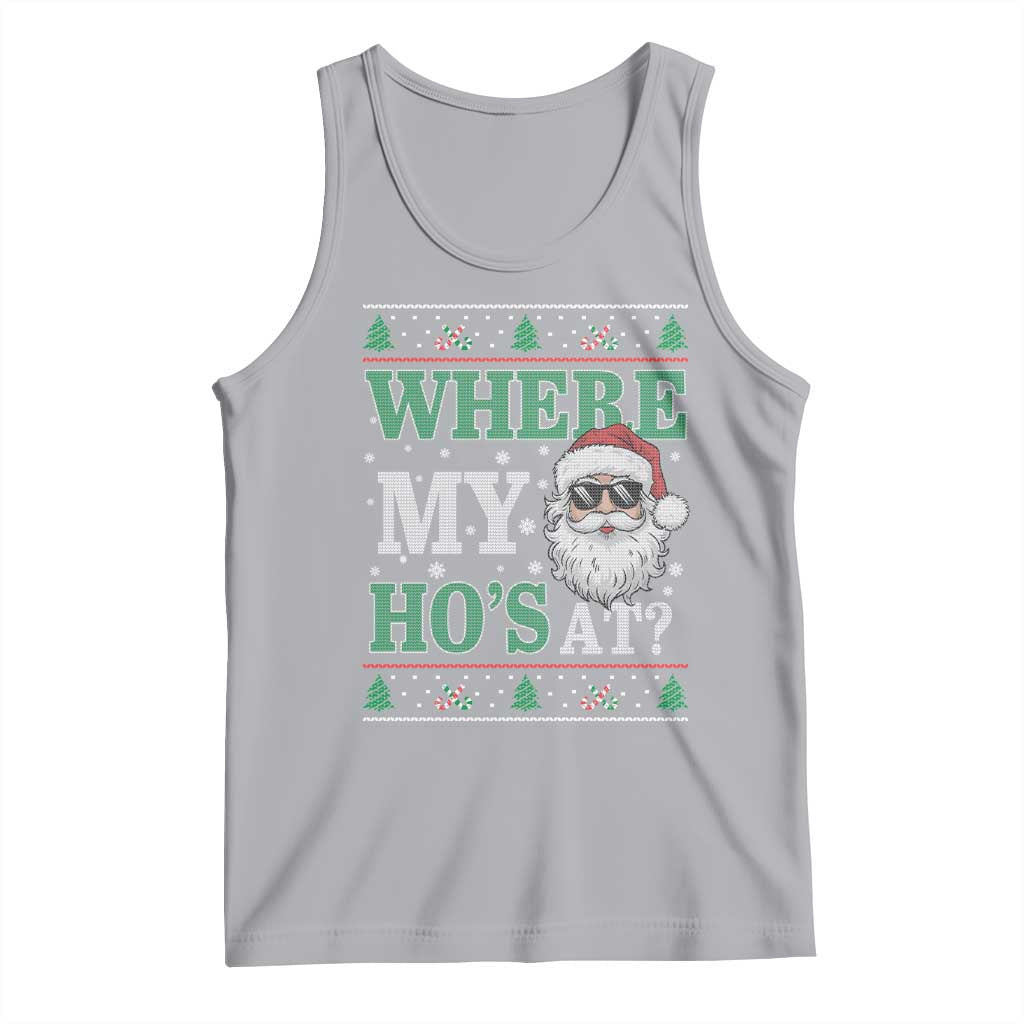 Where's My Ho At Matching Ugly Christmas Tank Top Santa Funny Couples - Wonder Print Shop