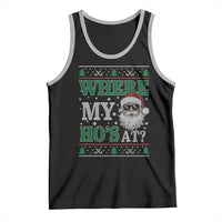 Where's My Ho At Matching Ugly Christmas Tank Top Santa Funny Couples - Wonder Print Shop