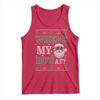 Where's My Ho At Matching Ugly Christmas Tank Top Santa Funny Couples - Wonder Print Shop
