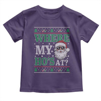 Where's My Ho At Matching Ugly Christmas Toddler T Shirt Santa Funny Couples - Wonder Print Shop