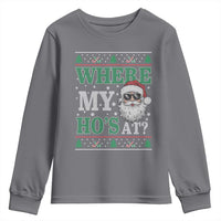 Where's My Ho At Matching Ugly Christmas Youth Sweatshirt Santa Funny Couples - Wonder Print Shop