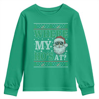 Where's My Ho At Matching Ugly Christmas Youth Sweatshirt Santa Funny Couples - Wonder Print Shop