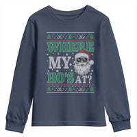 Where's My Ho At Matching Ugly Christmas Youth Sweatshirt Santa Funny Couples - Wonder Print Shop