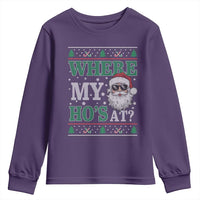 Where's My Ho At Matching Ugly Christmas Youth Sweatshirt Santa Funny Couples - Wonder Print Shop