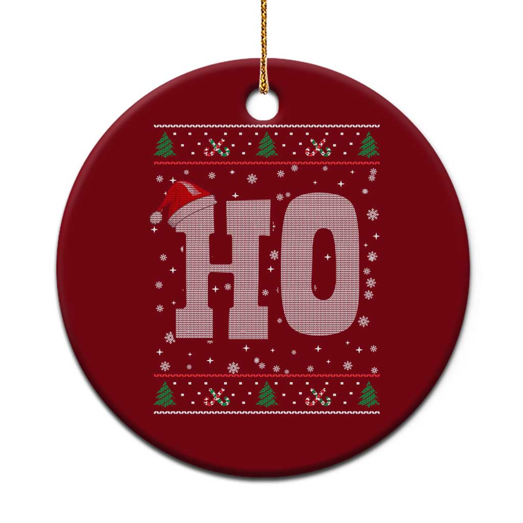 Where's My Ho At Matching Ugly Christmas Ceramic Ornament Ho Funny Couples - Wonder Print Shop