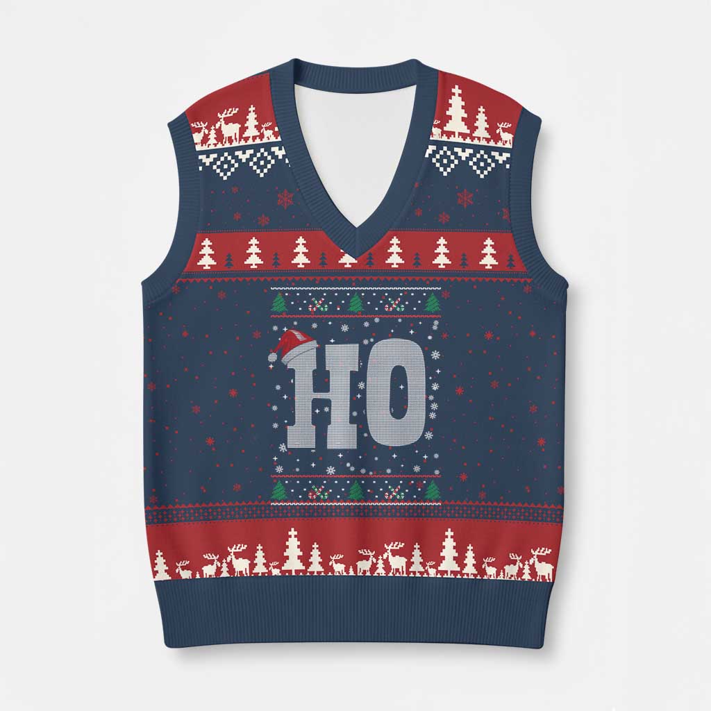 Where's My Ho At Matching Ugly Xmas V-Neck Knit Sweater Vest Ho Funny Couples - Wonder Print Shop