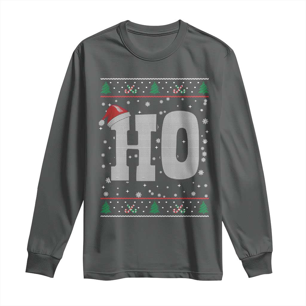Where's My Ho At Matching Ugly Christmas Long Sleeve Shirt Ho Funny Couples - Wonder Print Shop
