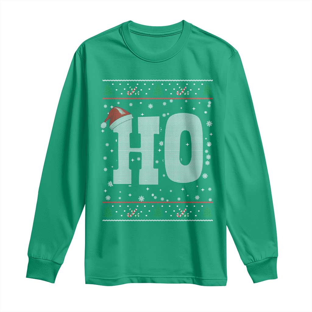 Where's My Ho At Matching Ugly Christmas Long Sleeve Shirt Ho Funny Couples - Wonder Print Shop