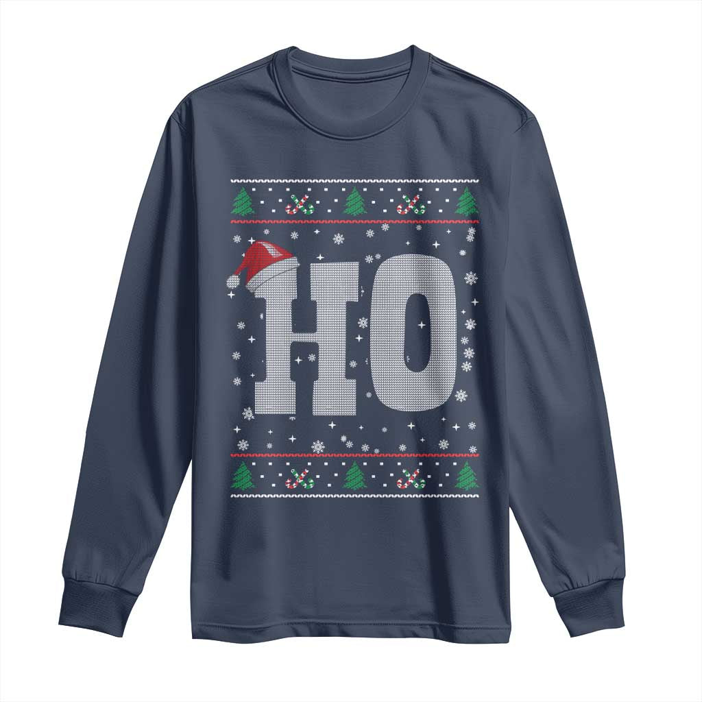 Where's My Ho At Matching Ugly Christmas Long Sleeve Shirt Ho Funny Couples - Wonder Print Shop