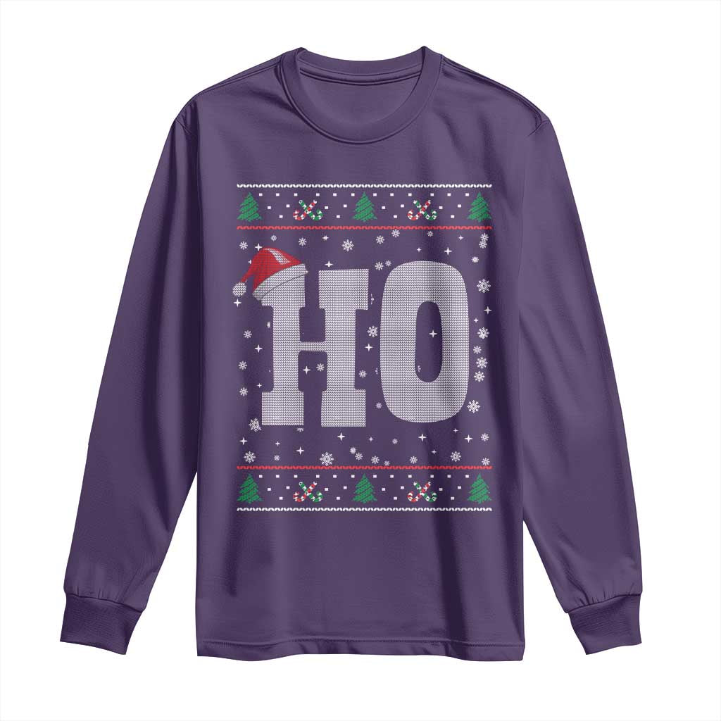 Where's My Ho At Matching Ugly Christmas Long Sleeve Shirt Ho Funny Couples - Wonder Print Shop