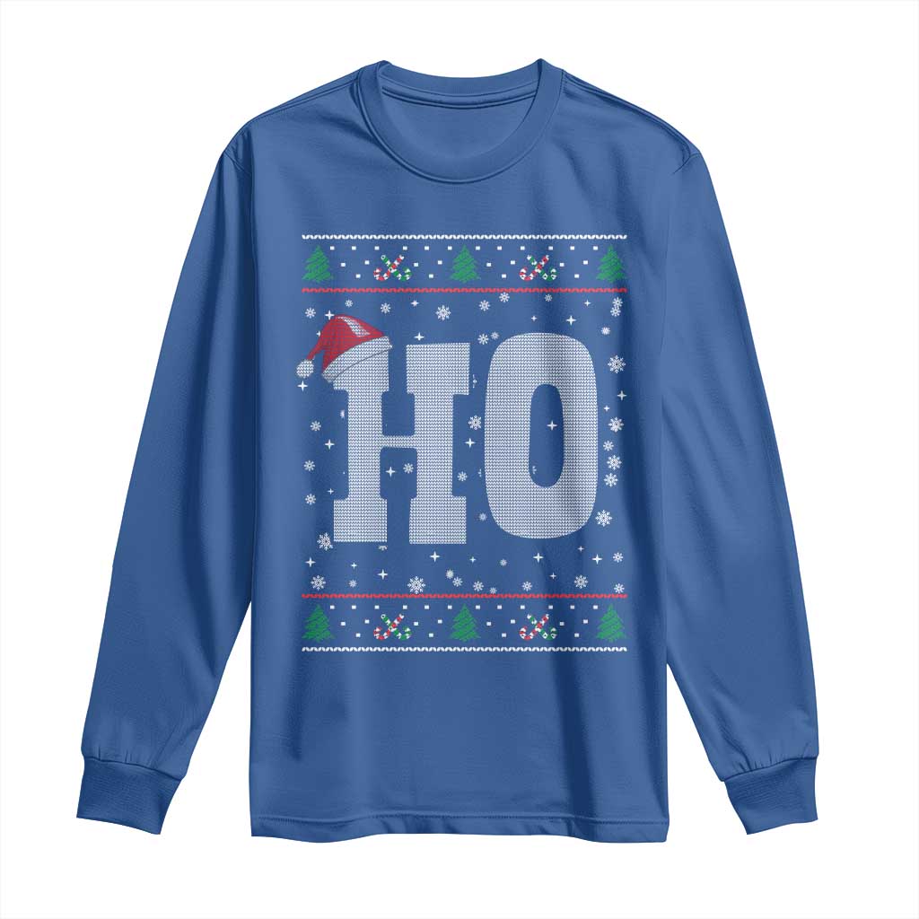 Where's My Ho At Matching Ugly Christmas Long Sleeve Shirt Ho Funny Couples - Wonder Print Shop