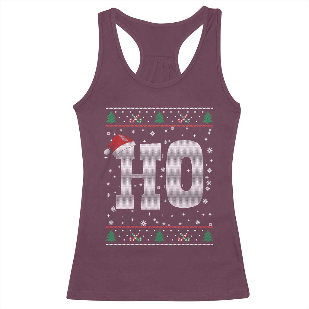 Where's My Ho At Matching Ugly Christmas Racerback Tank Top Ho Funny Couples - Wonder Print Shop