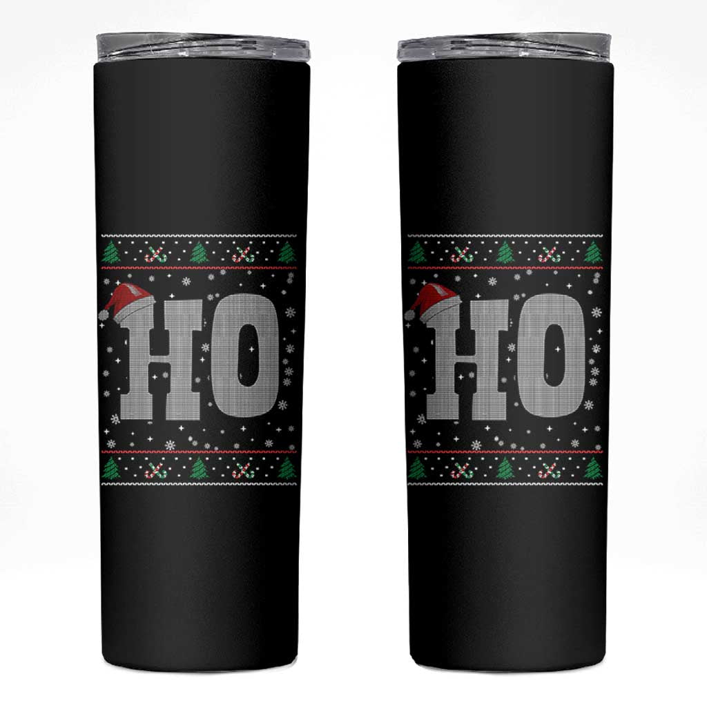 Where's My Ho At Matching Ugly Christmas Skinny Tumbler Ho Funny Couples - Wonder Print Shop