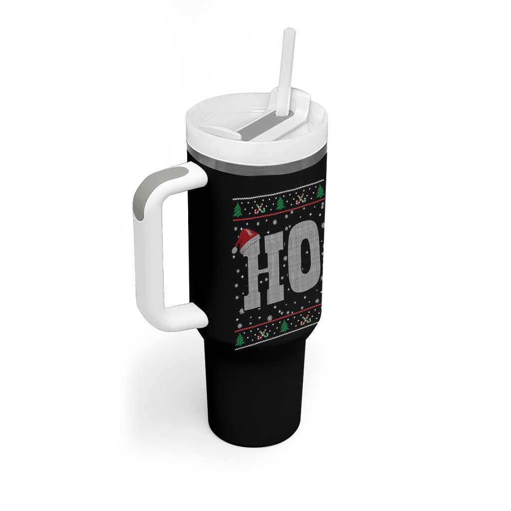 Where's My Ho At Matching Ugly Christmas Tumbler With Handle Ho Funny Couples - Wonder Print Shop