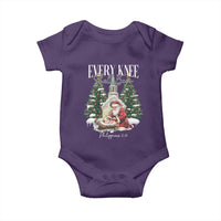Every Knee Shall Bow Baby Onesie Nativity Scene Santa and Baby Jesus Christmas - Wonder Print Shop