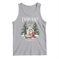 Every Knee Shall Bow Tank Top Nativity Scene Santa and Baby Jesus Christmas - Wonder Print Shop