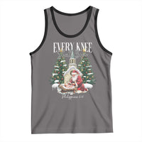 Every Knee Shall Bow Tank Top Nativity Scene Santa and Baby Jesus Christmas - Wonder Print Shop