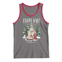 Every Knee Shall Bow Tank Top Nativity Scene Santa and Baby Jesus Christmas - Wonder Print Shop