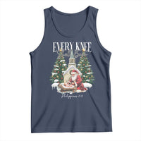 Every Knee Shall Bow Tank Top Nativity Scene Santa and Baby Jesus Christmas - Wonder Print Shop