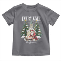 Every Knee Shall Bow Toddler T Shirt Nativity Scene Santa and Baby Jesus Christmas - Wonder Print Shop