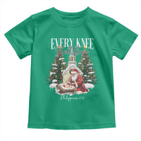 Every Knee Shall Bow Toddler T Shirt Nativity Scene Santa and Baby Jesus Christmas - Wonder Print Shop