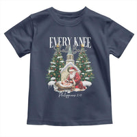 Every Knee Shall Bow Toddler T Shirt Nativity Scene Santa and Baby Jesus Christmas - Wonder Print Shop