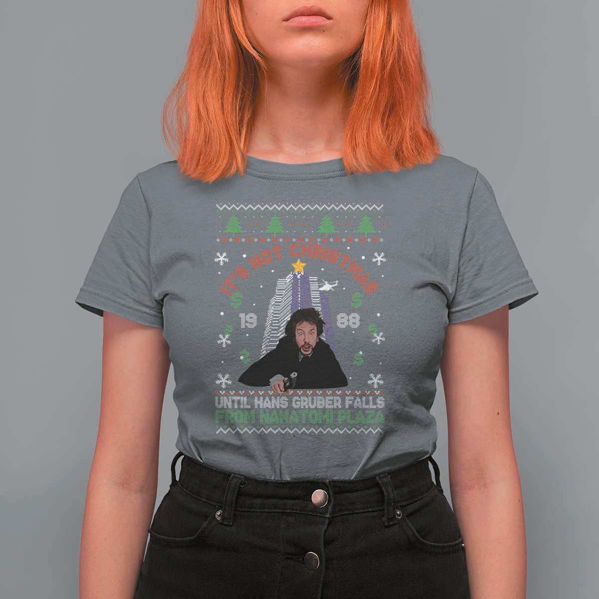 Christmas Nakatomi Plaza T Shirt For Women Hans Gruber Xmas Party 2024 Ugly Gift - Wonder Print Shop