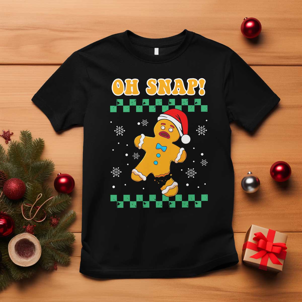 Gingerbread Man Oh Snap Christmas T Shirt - Wonder Print Shop