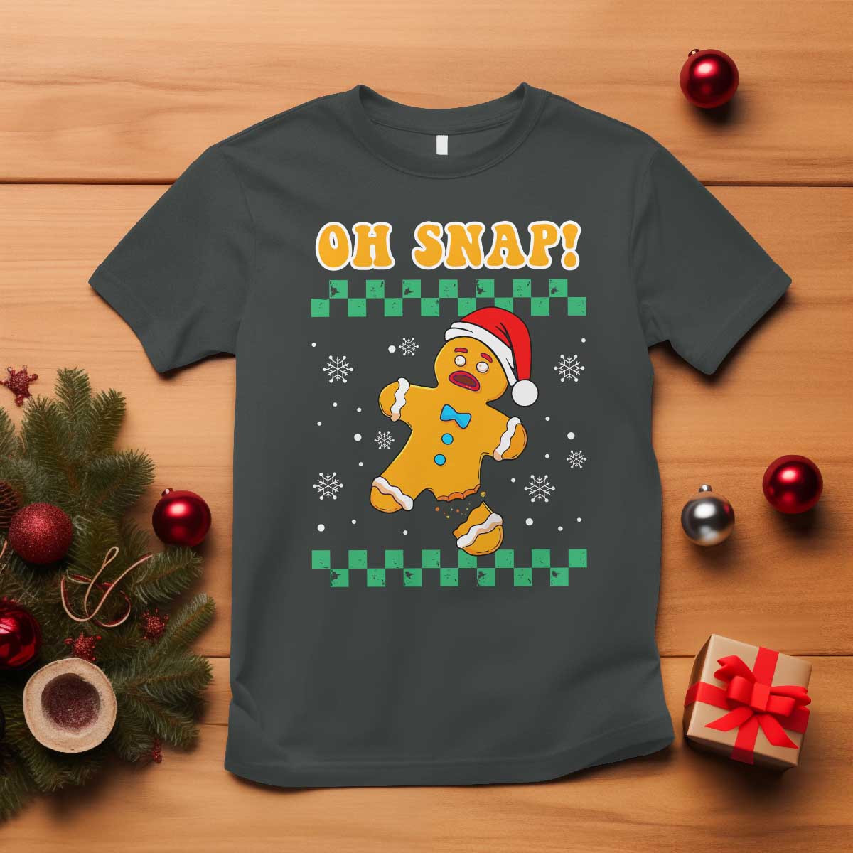 Gingerbread Man Oh Snap Christmas T Shirt - Wonder Print Shop