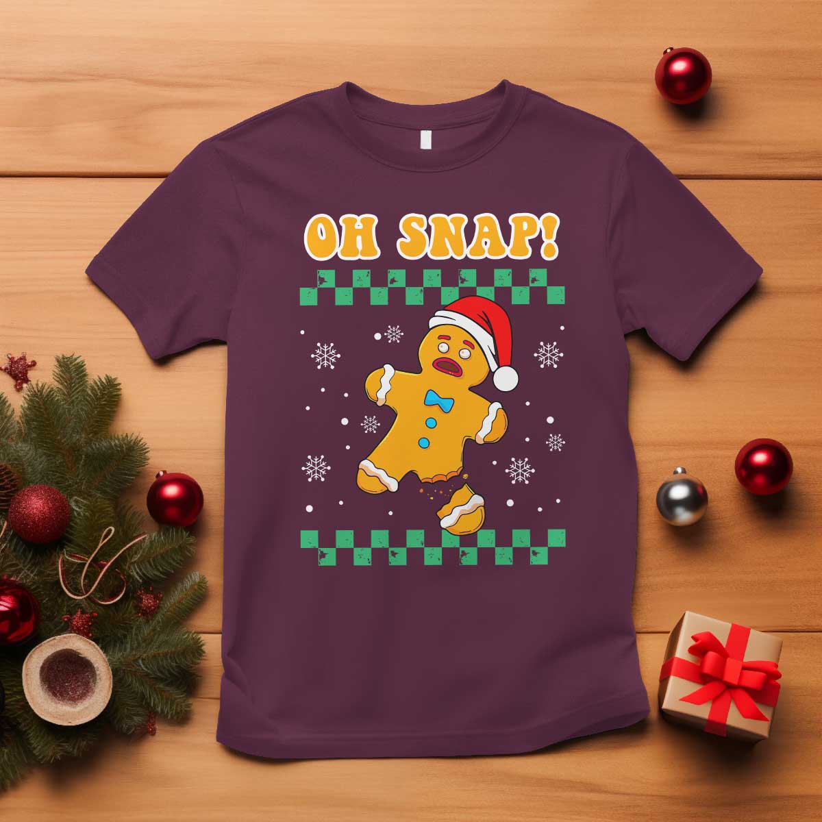 Gingerbread Man Oh Snap Christmas T Shirt - Wonder Print Shop