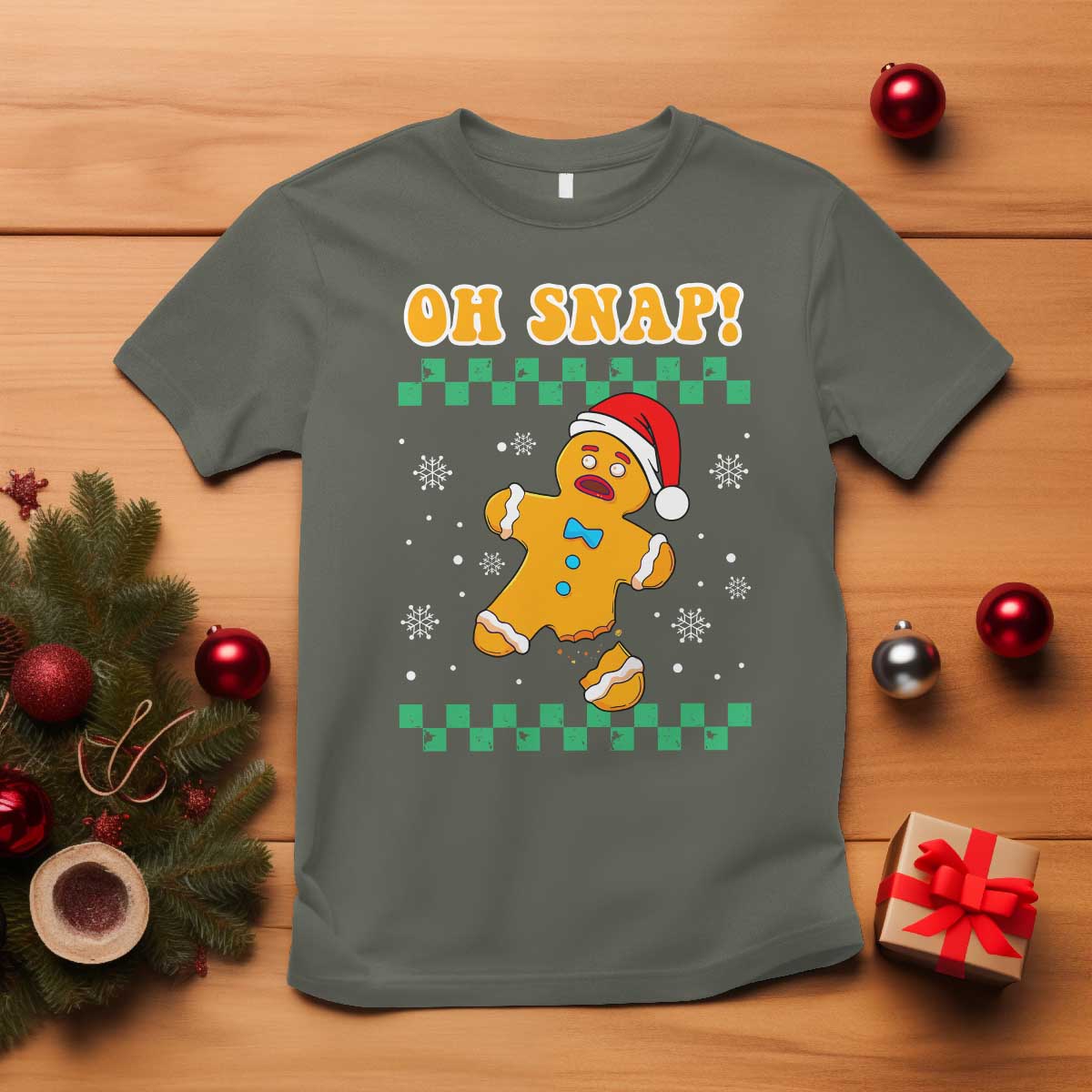 Gingerbread Man Oh Snap Christmas T Shirt - Wonder Print Shop