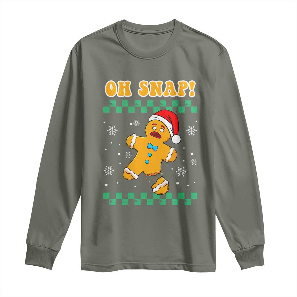 Gingerbread Man Oh Snap Christmas Long Sleeve Shirt