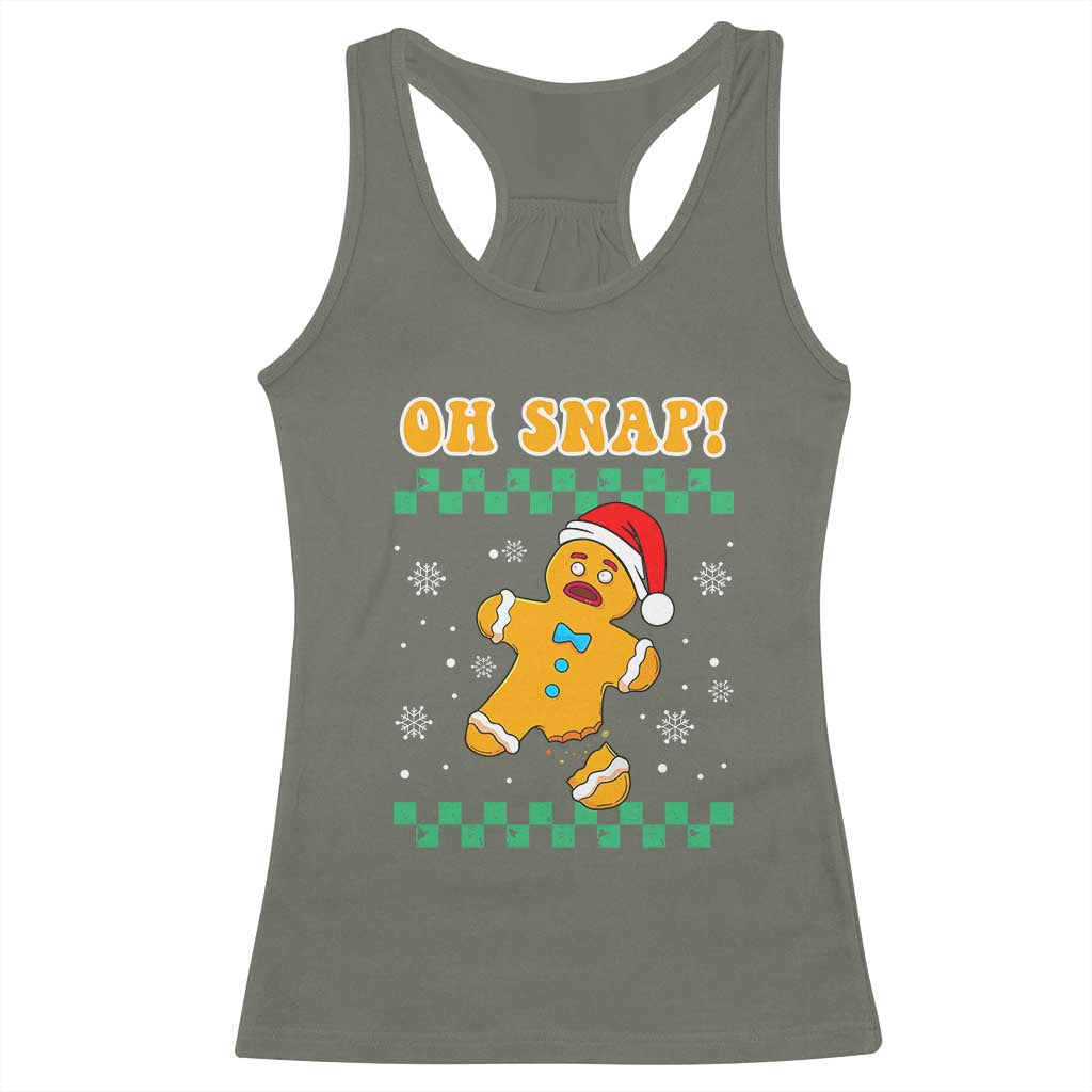 Gingerbread Man Oh Snap Christmas Racerback Tank Top