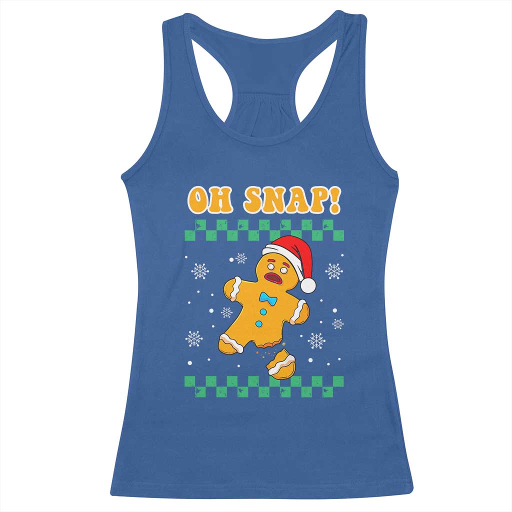 Gingerbread Man Oh Snap Christmas Racerback Tank Top
