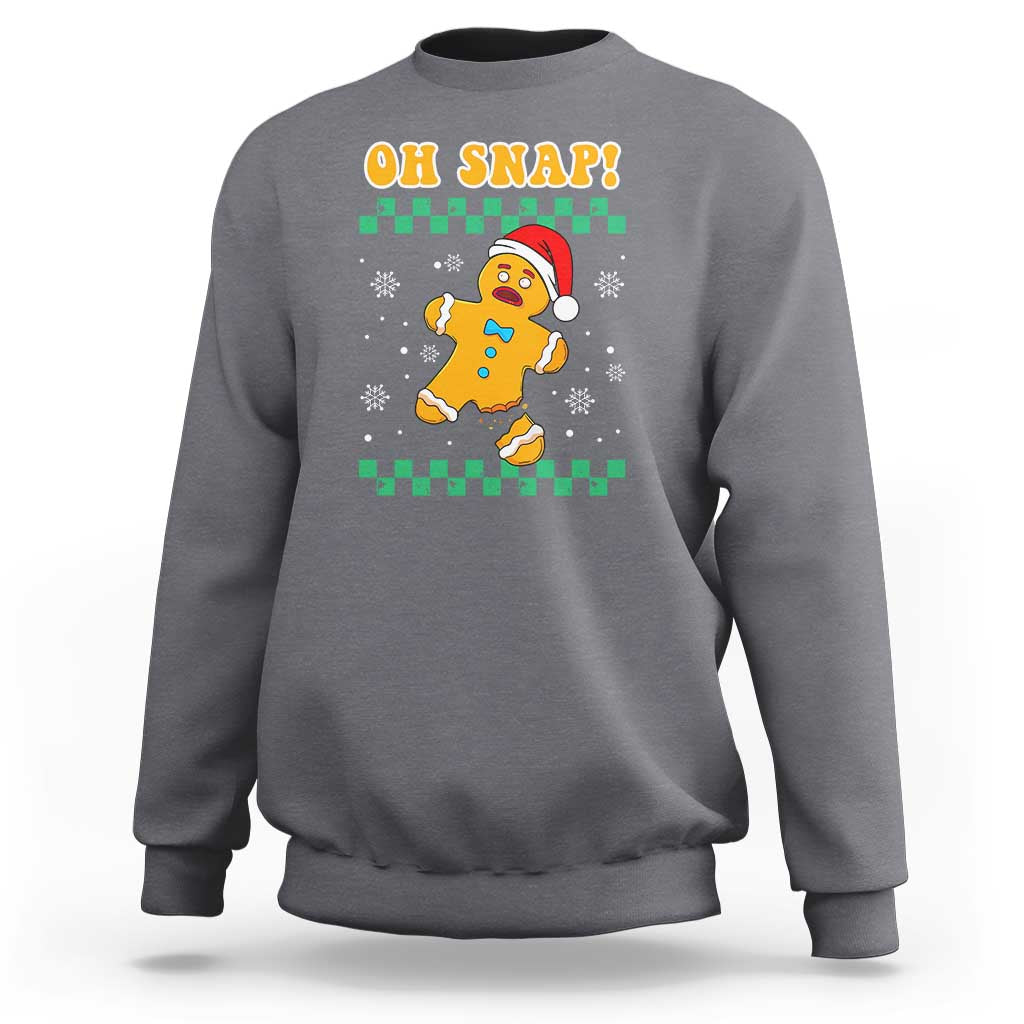 Gingerbread Man Oh Snap Christmas Sweatshirt - Wonder Print Shop