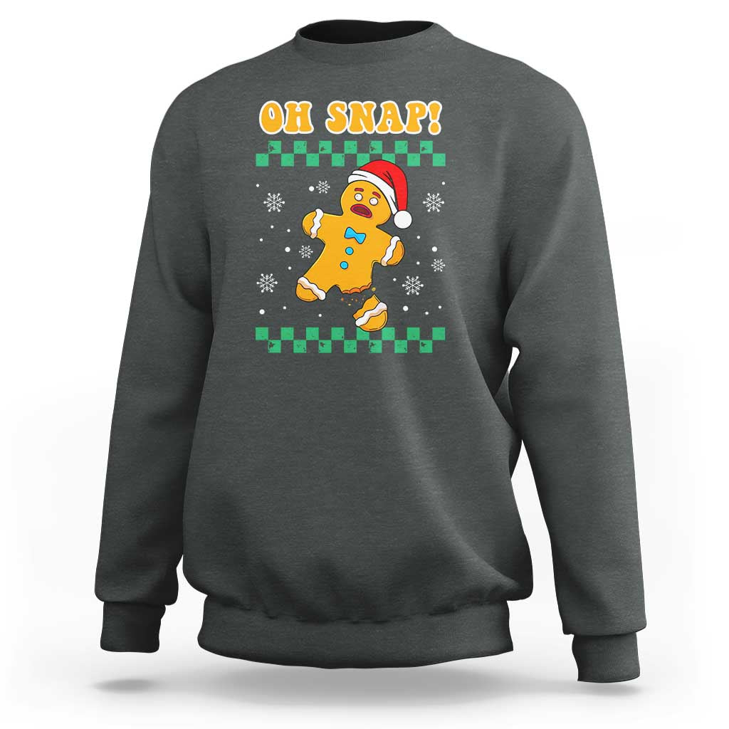 Gingerbread Man Oh Snap Christmas Sweatshirt - Wonder Print Shop